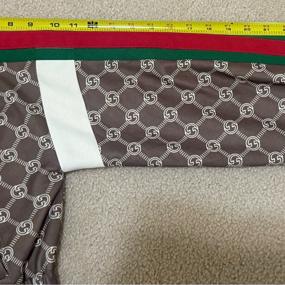 NEW!  Gucci Brown Technical Jersey Monogram  Logo Cropped Jacket - S - Picture 14 of 14